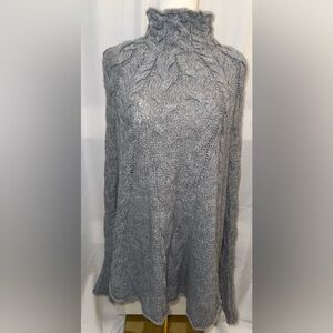 Perika by The Peruvian Trading Co. Charcoal Knit Turtleneck Sweater Cape